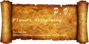 Plenert Vilhelmina névjegykártya